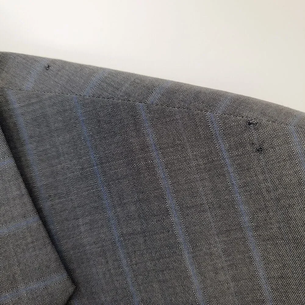 Perry Ellis Portfolio Mens Gray Silk/Wool/Cashmere Pinstripe Suit Blazer 44R